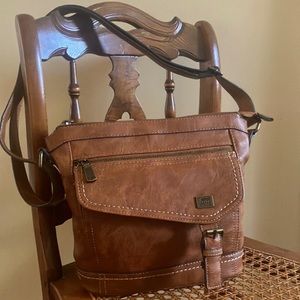 POCKETS GALORE!  Born Concept Vegan Leather Shoulder Bag